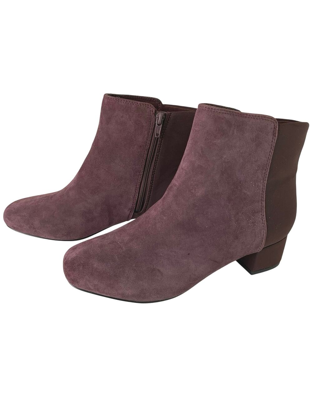 Clarks Size 9M Chartli Valley Burgundy Suede Ankle Boots Booties